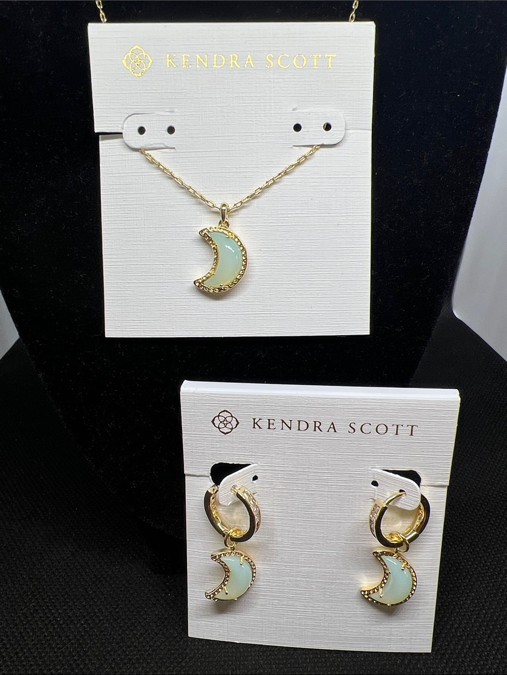 Kendra Scott Gold & Iridescent Crescent Moon Necklace and Earrings *READ NOTES*